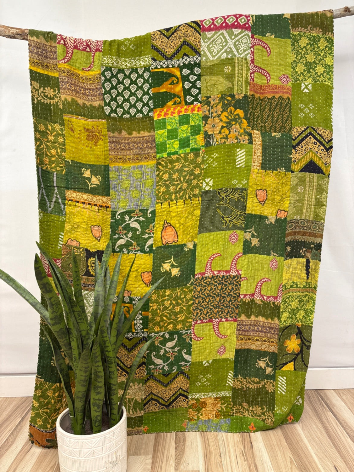 Patchwork Vintage Cotton Kantha Quilt - Twin