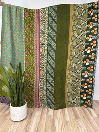 Queen Vintage Cotton Kantha Quilt