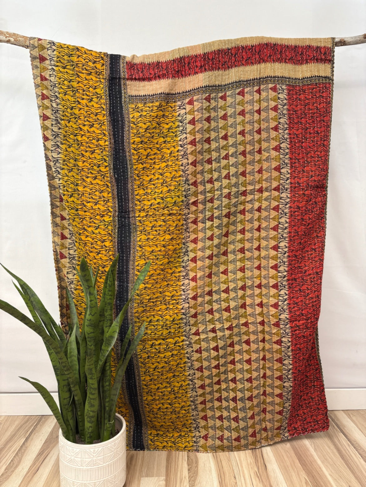 Twin Vintage Cotton Kantha Quilt