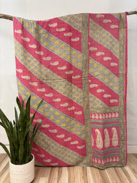 Twin Vintage Cotton Kantha Quilt