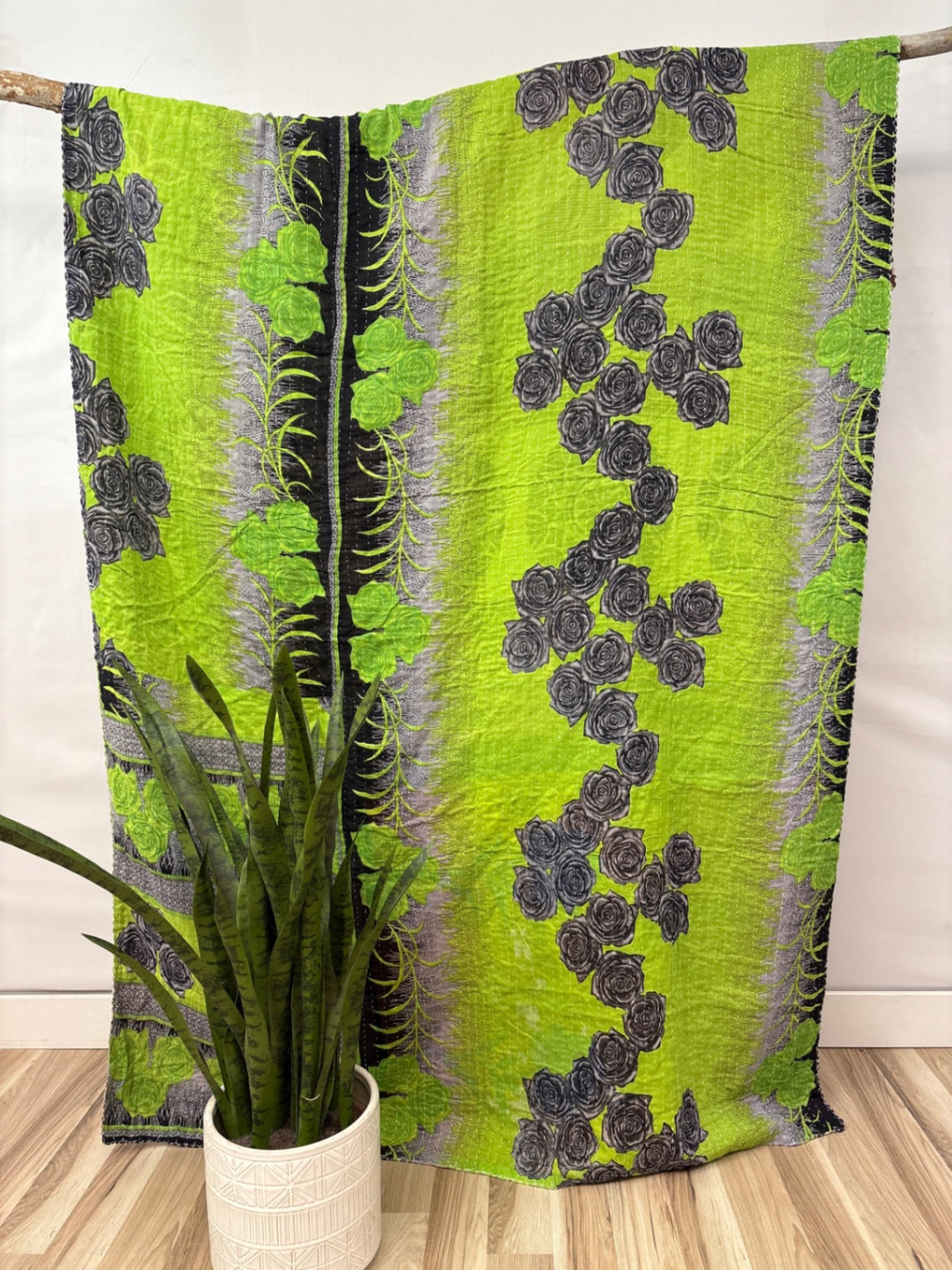 Twin Vintage Cotton Kantha Quilt