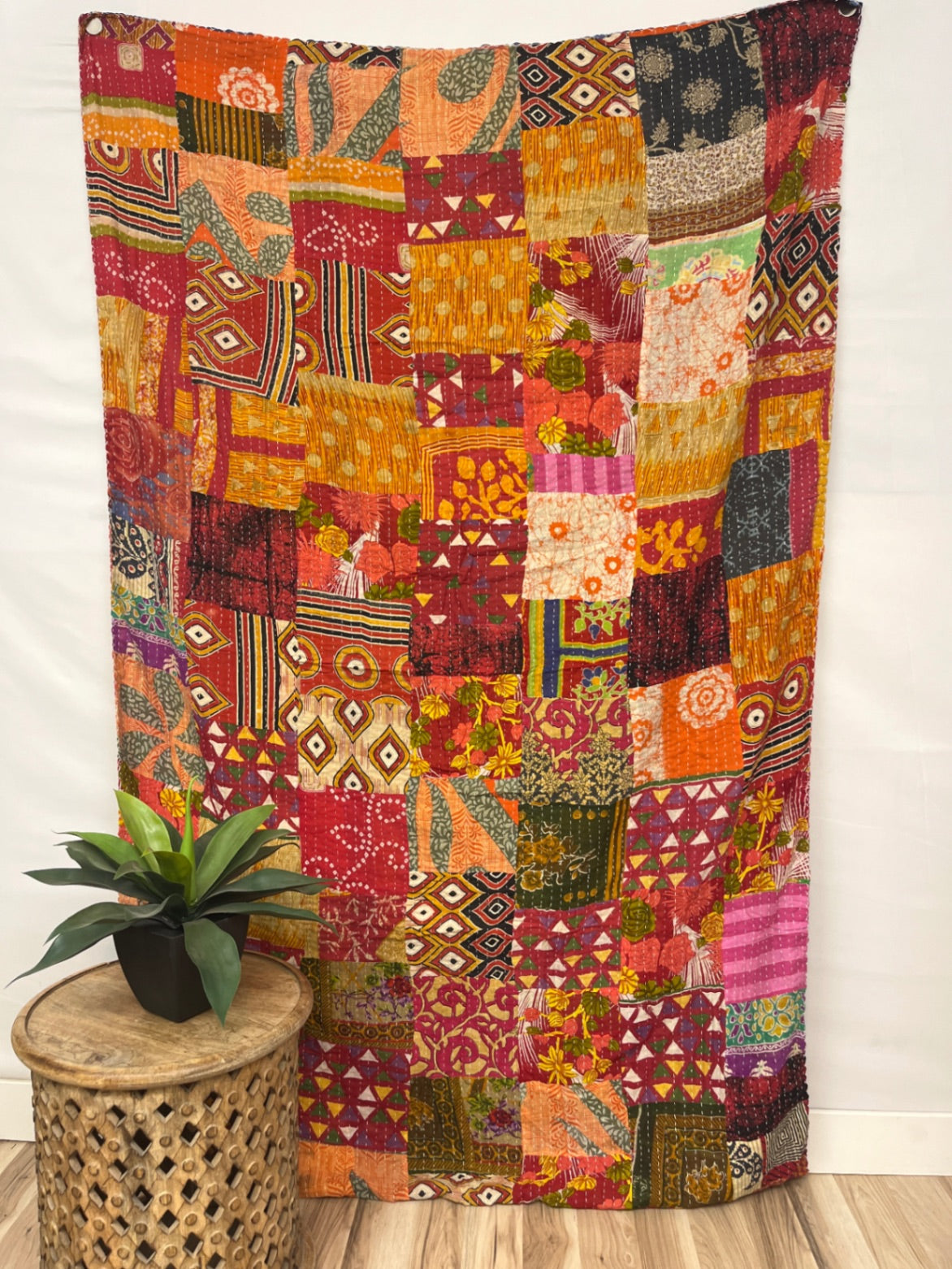 Patchwork Vintage Cotton Kantha Quilt - Twin