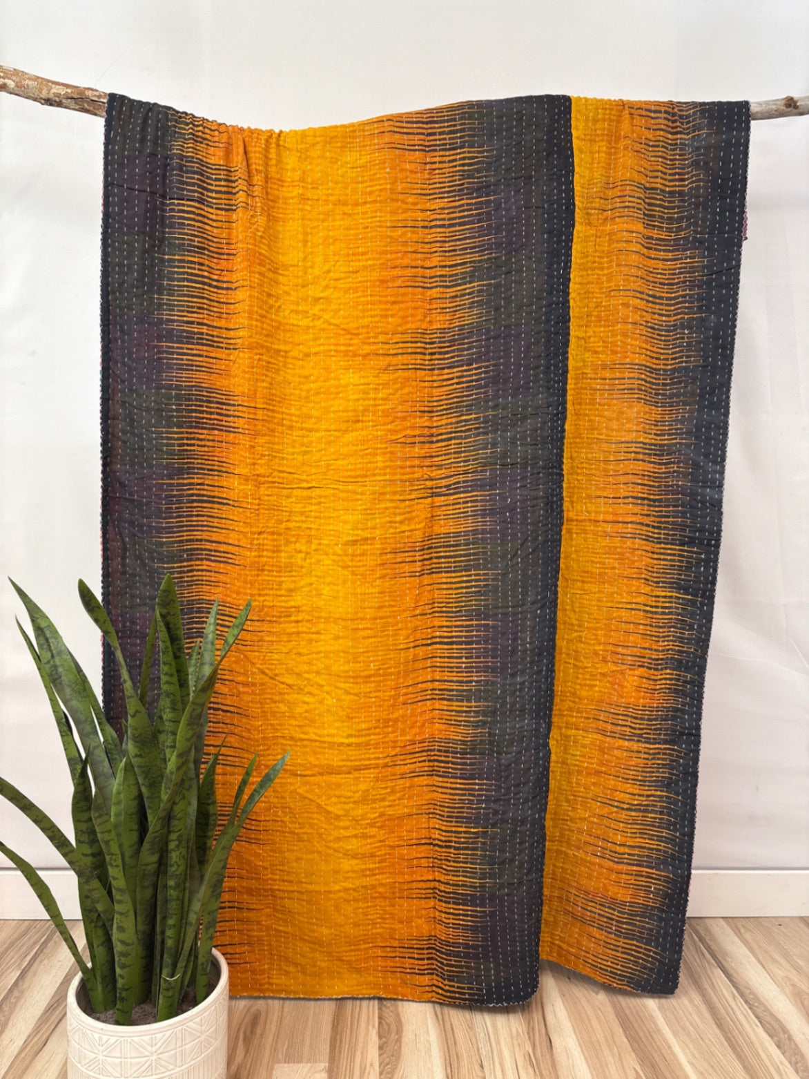 Twin Vintage Cotton Kantha Quilt