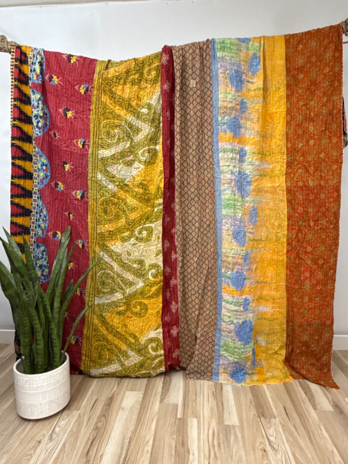 King Vintage Cotton Kantha Quilt