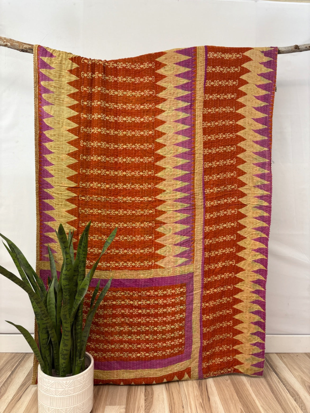 Twin Vintage Cotton Kantha Quilt