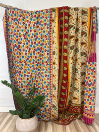 Queen Vintage Cotton Kantha Quilt