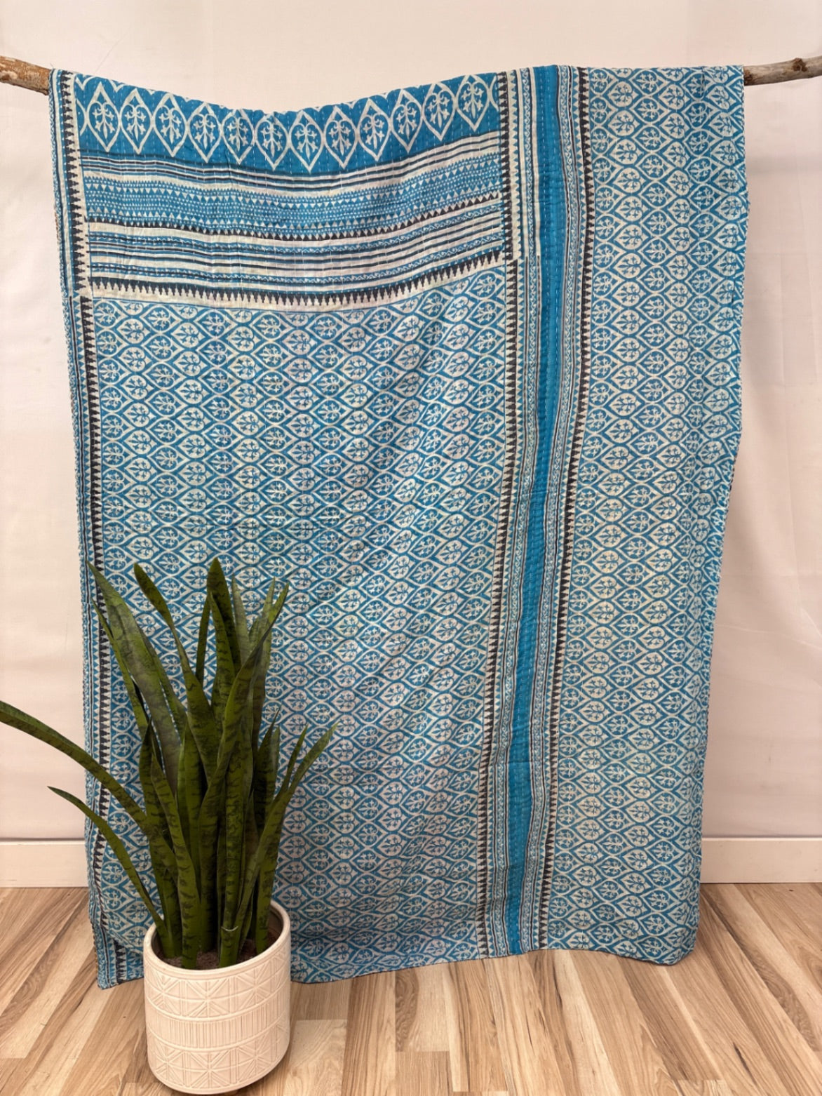 Twin Vintage Cotton Kantha Quilt
