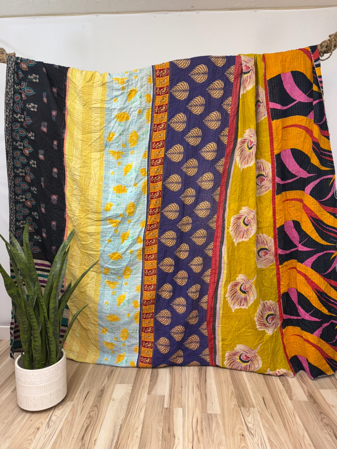 King Vintage Cotton Kantha Quilt