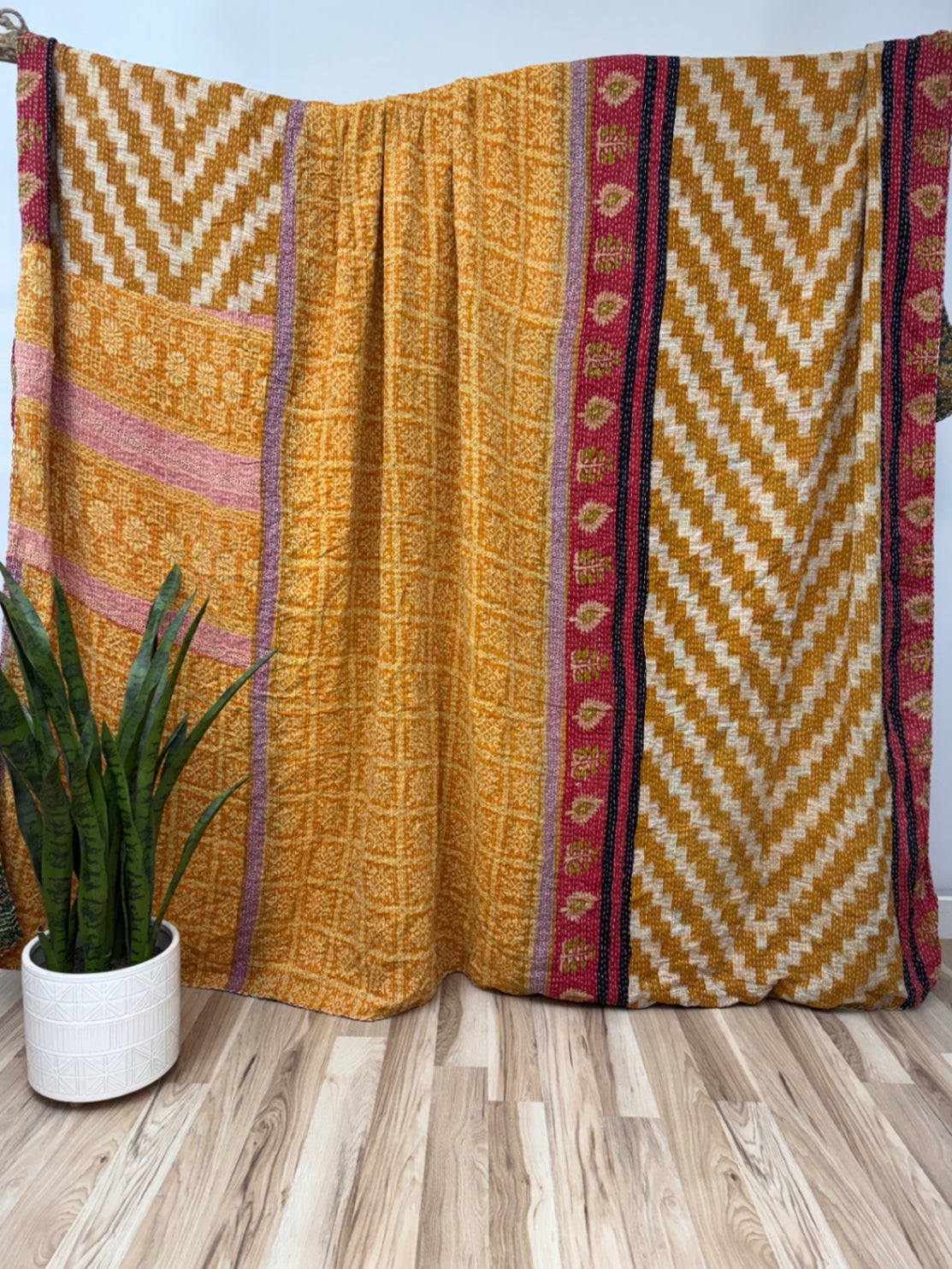 King Vintage Cotton Kantha Quilt