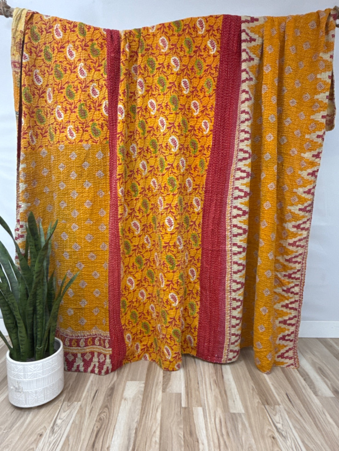 Patchwork Cotton Kantha Quilt King