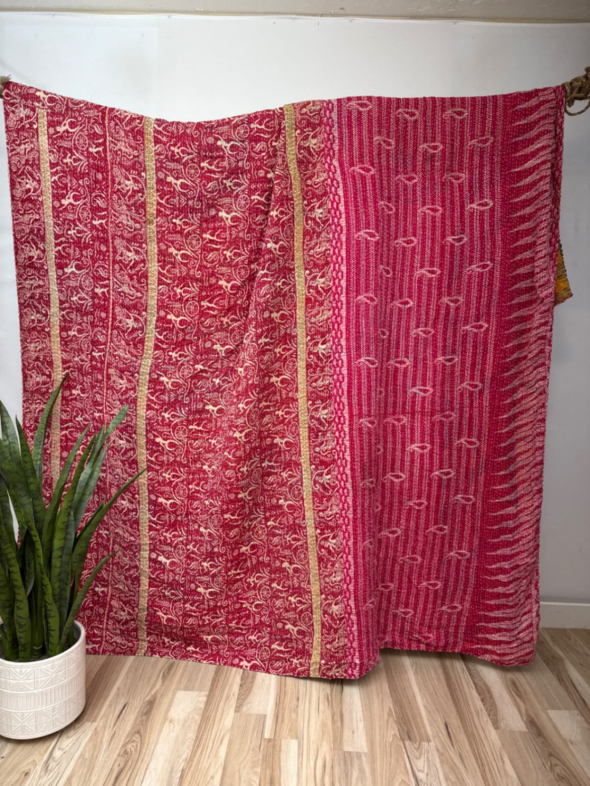 King Vintage Cotton Kantha Quilt