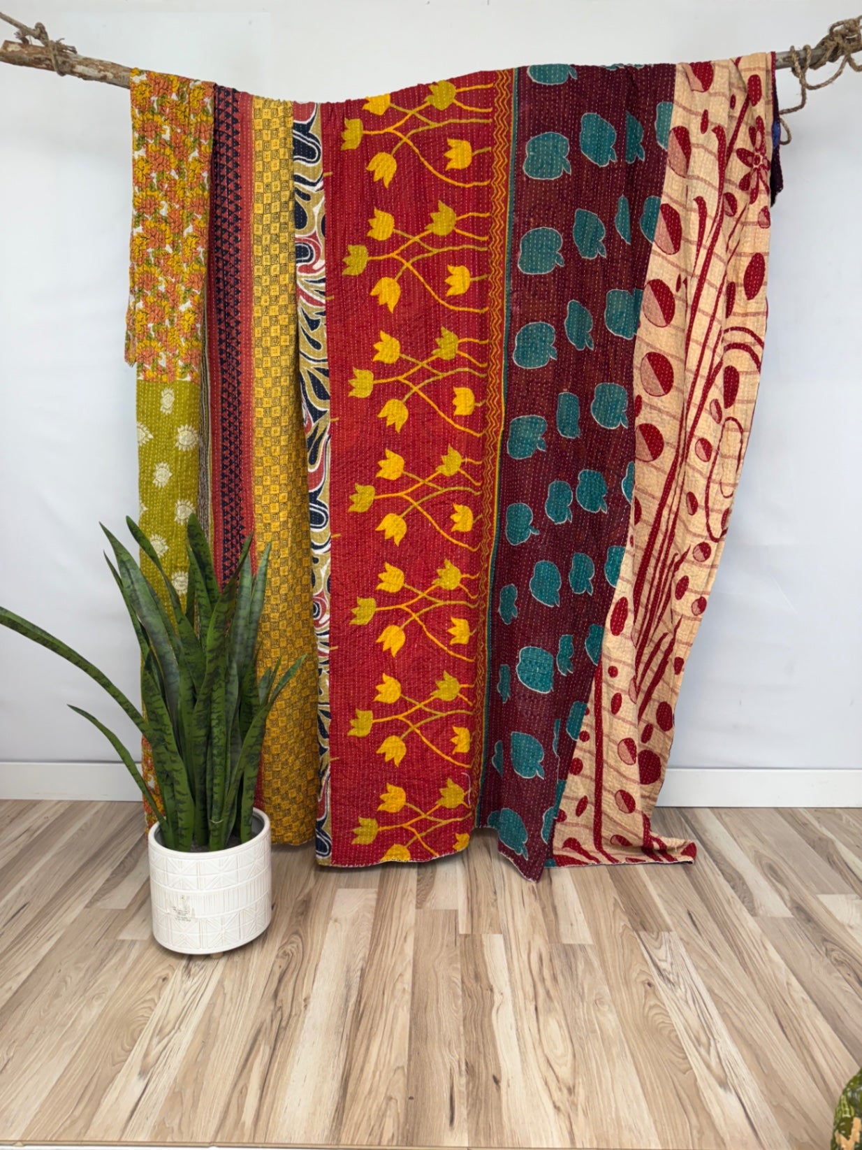 Queen Vintage Cotton Kantha Quilt