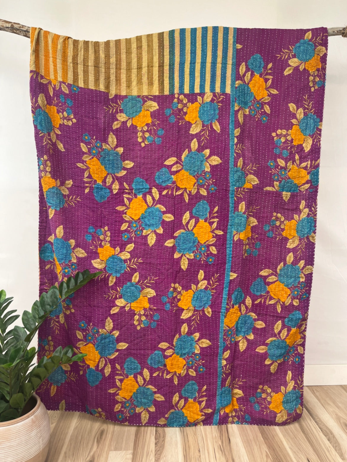 Vintage Cotton Kantha Quilt