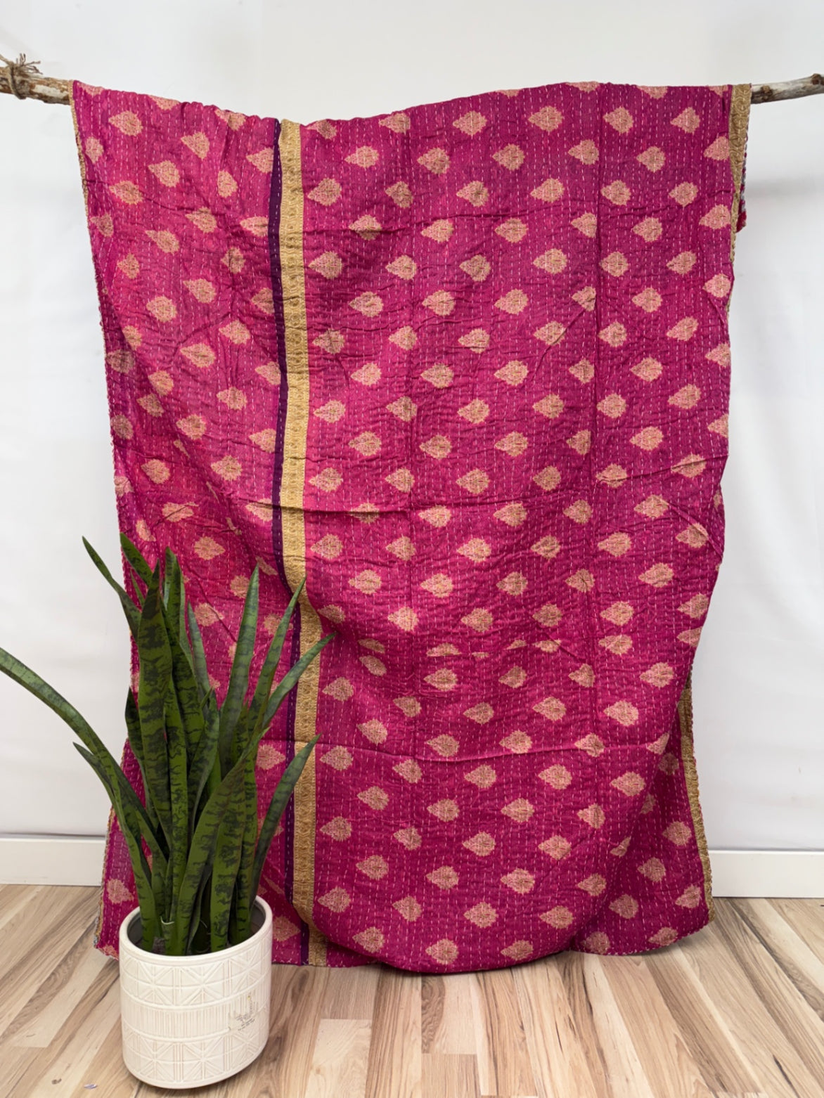 Patchwork Vintage Cotton Kantha Quilt - Twin