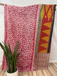 Vintage Cotton Kantha Quilt - Twin