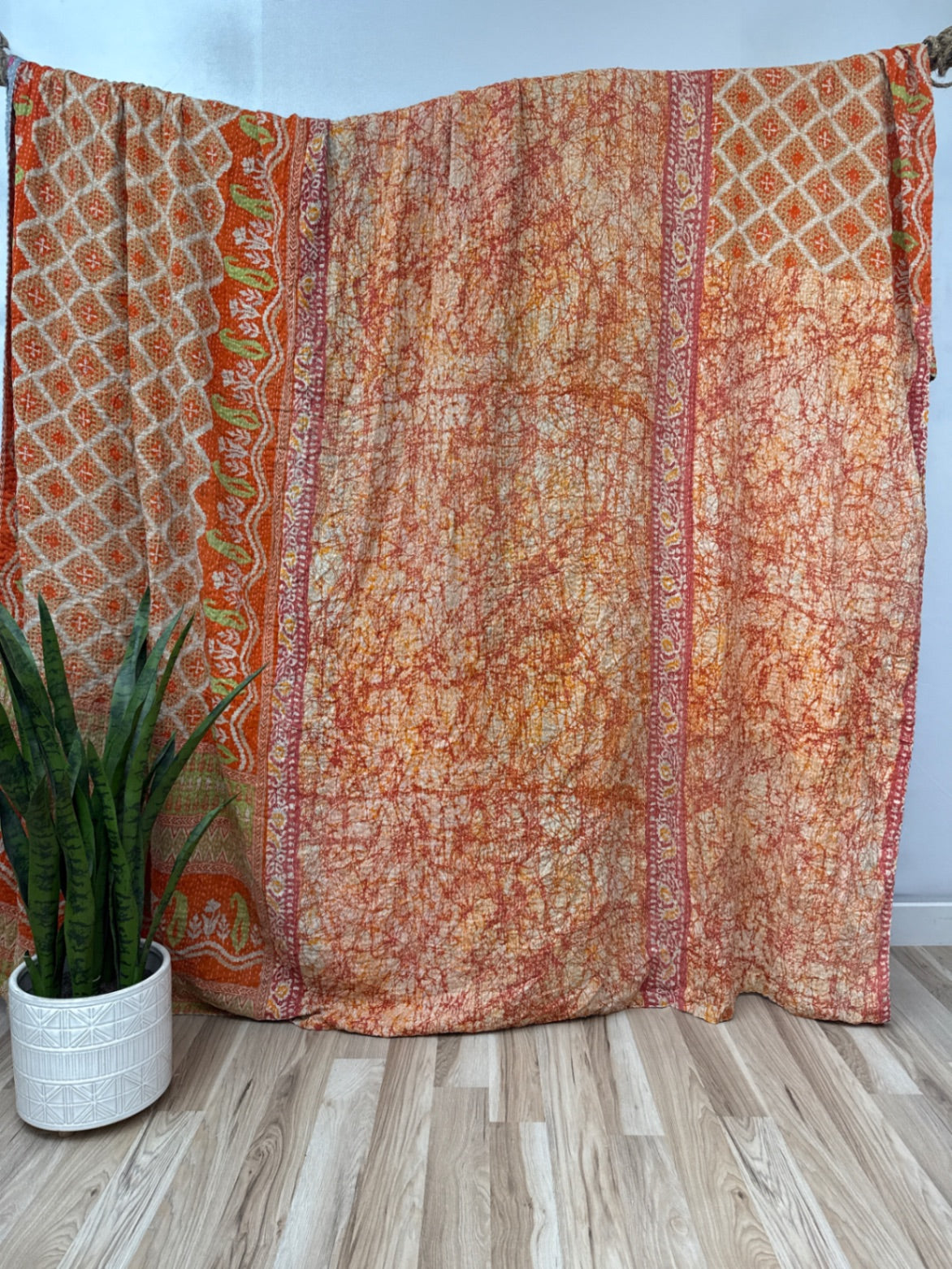 King Vintage Cotton Kantha Quilt