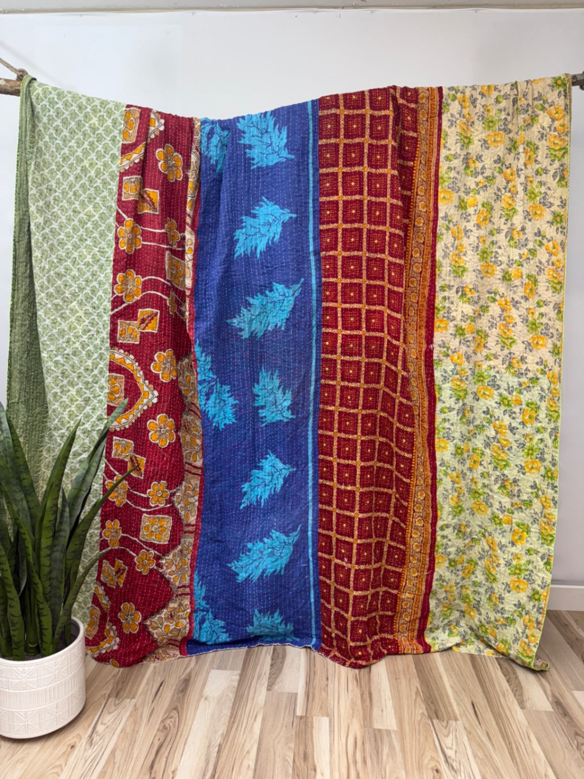 King Vintage Cotton Kantha Quilt