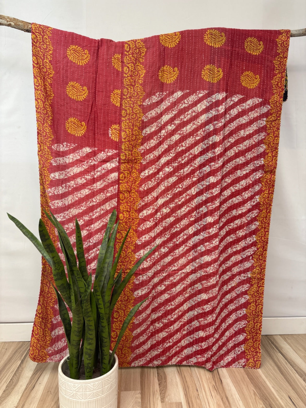 Vintage Cotton Kantha Quilt - Twin