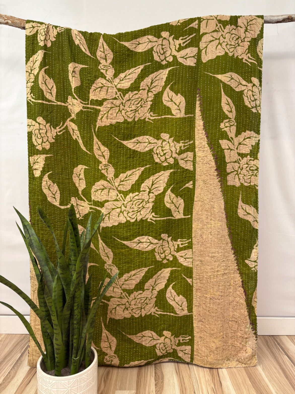 Twin Vintage Cotton Kantha Quilt