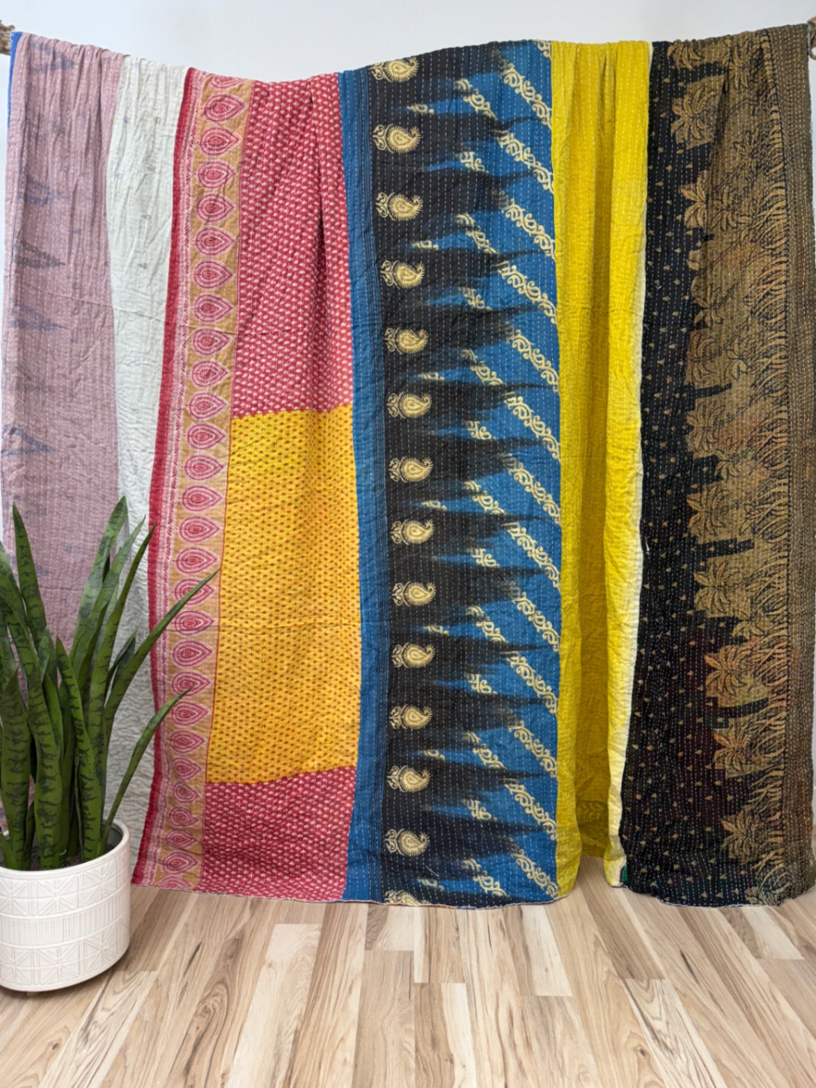 King Vintage Cotton Kantha Quilt