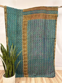 Patchwork Vintage Cotton Kantha Quilt - Twin