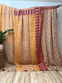 King Vintage Cotton Kantha Quilt