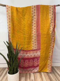 Patchwork Vintage Cotton Kantha Quilt - Twin