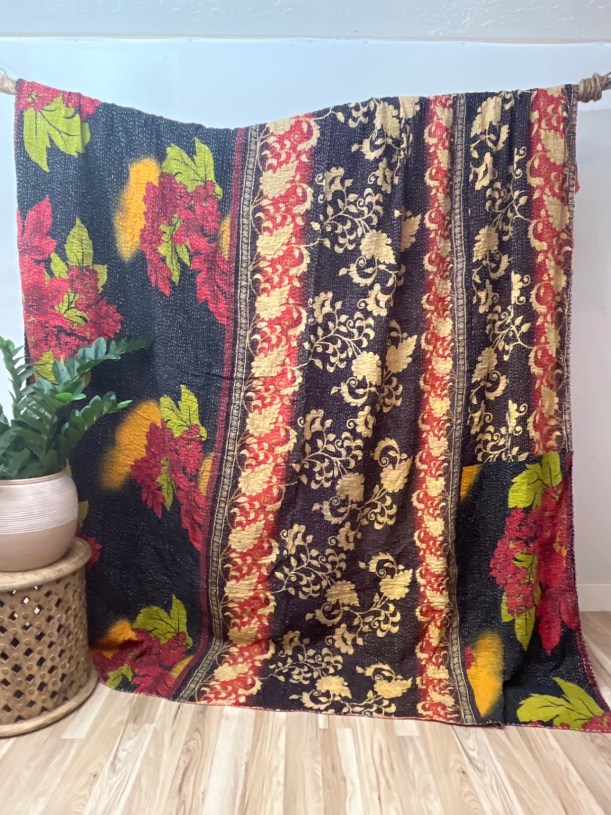 King Vintage Cotton Kantha Quilt