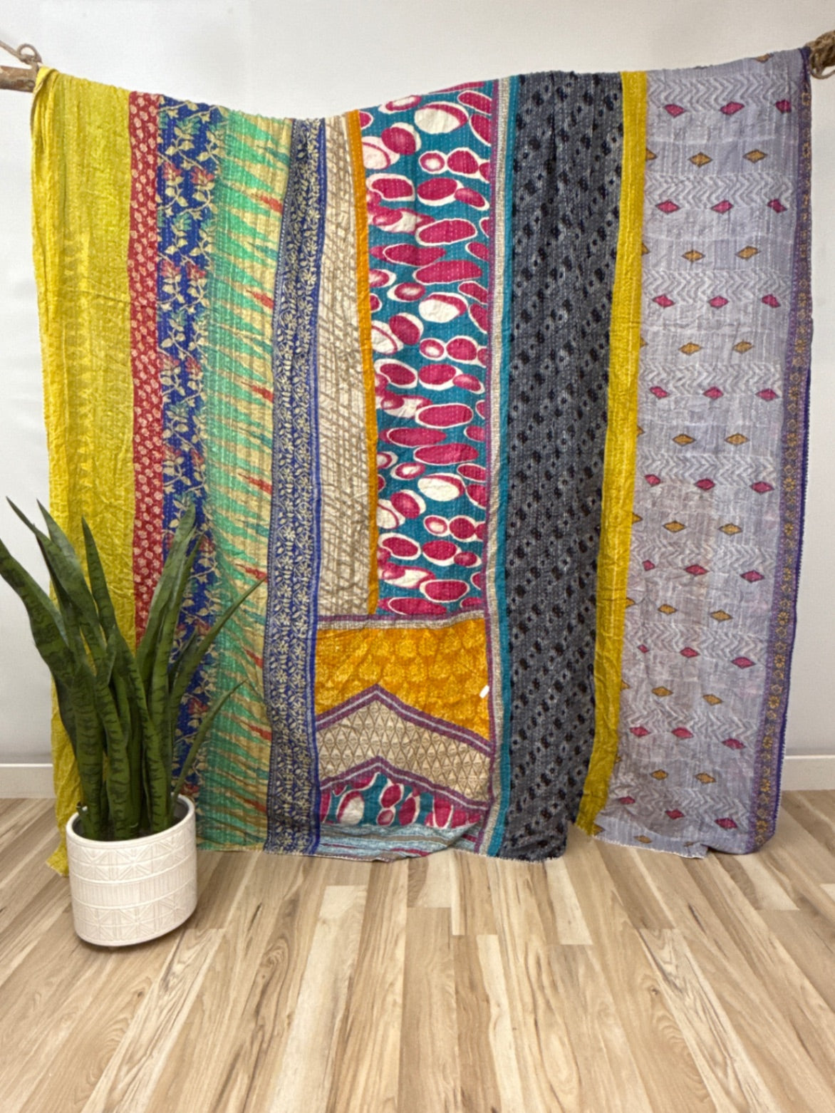 King Vintage Cotton Kantha Quilt