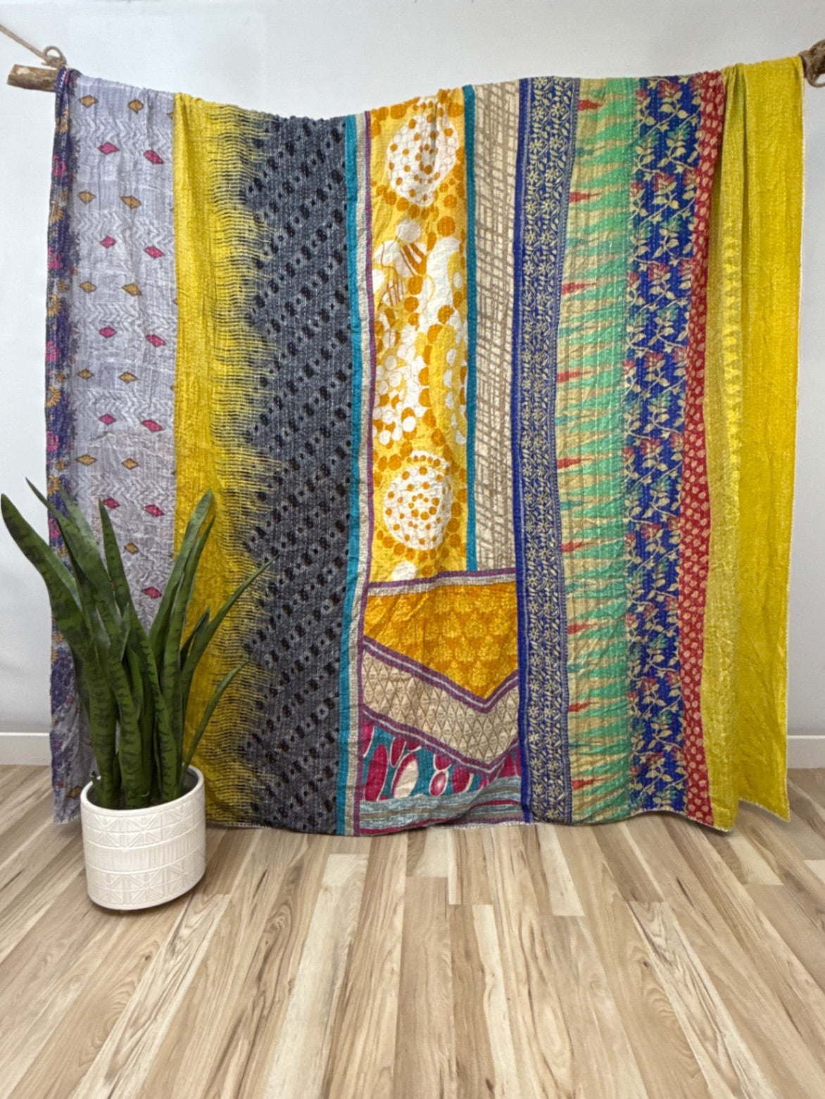 King Vintage Cotton Kantha Quilt