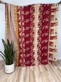Queen Vintage Cotton Kantha Quilt