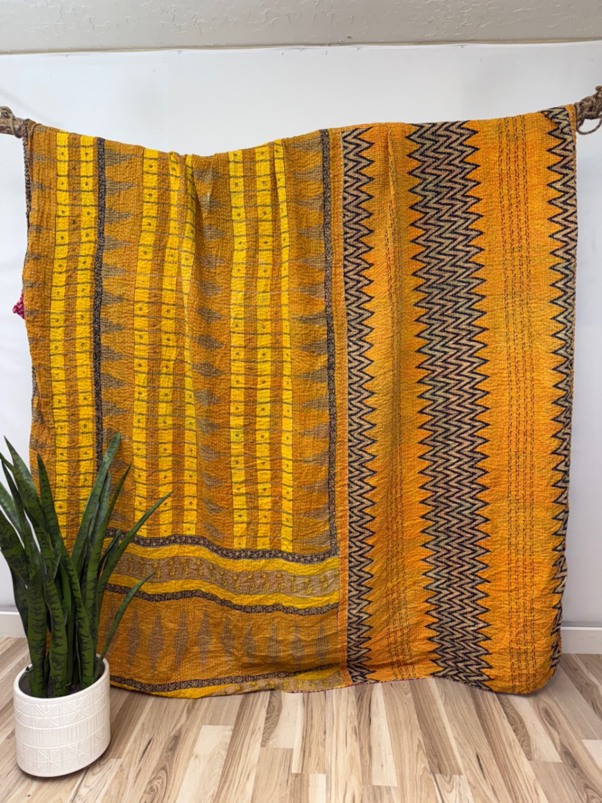 King Vintage Cotton Kantha Quilt