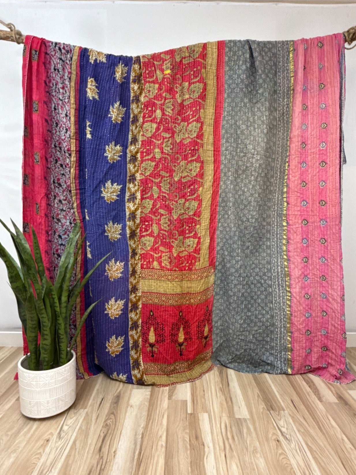 King Vintage Cotton Kantha Quilt
