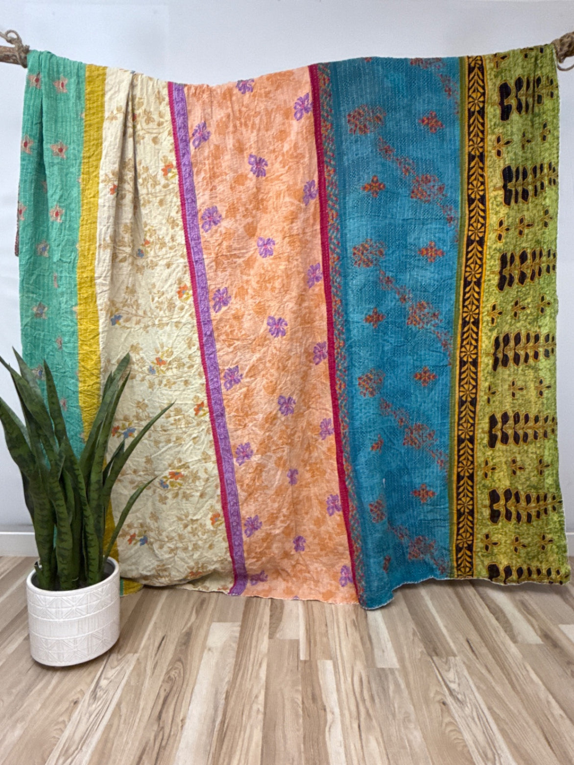 King Vintage Cotton Kantha Quilt
