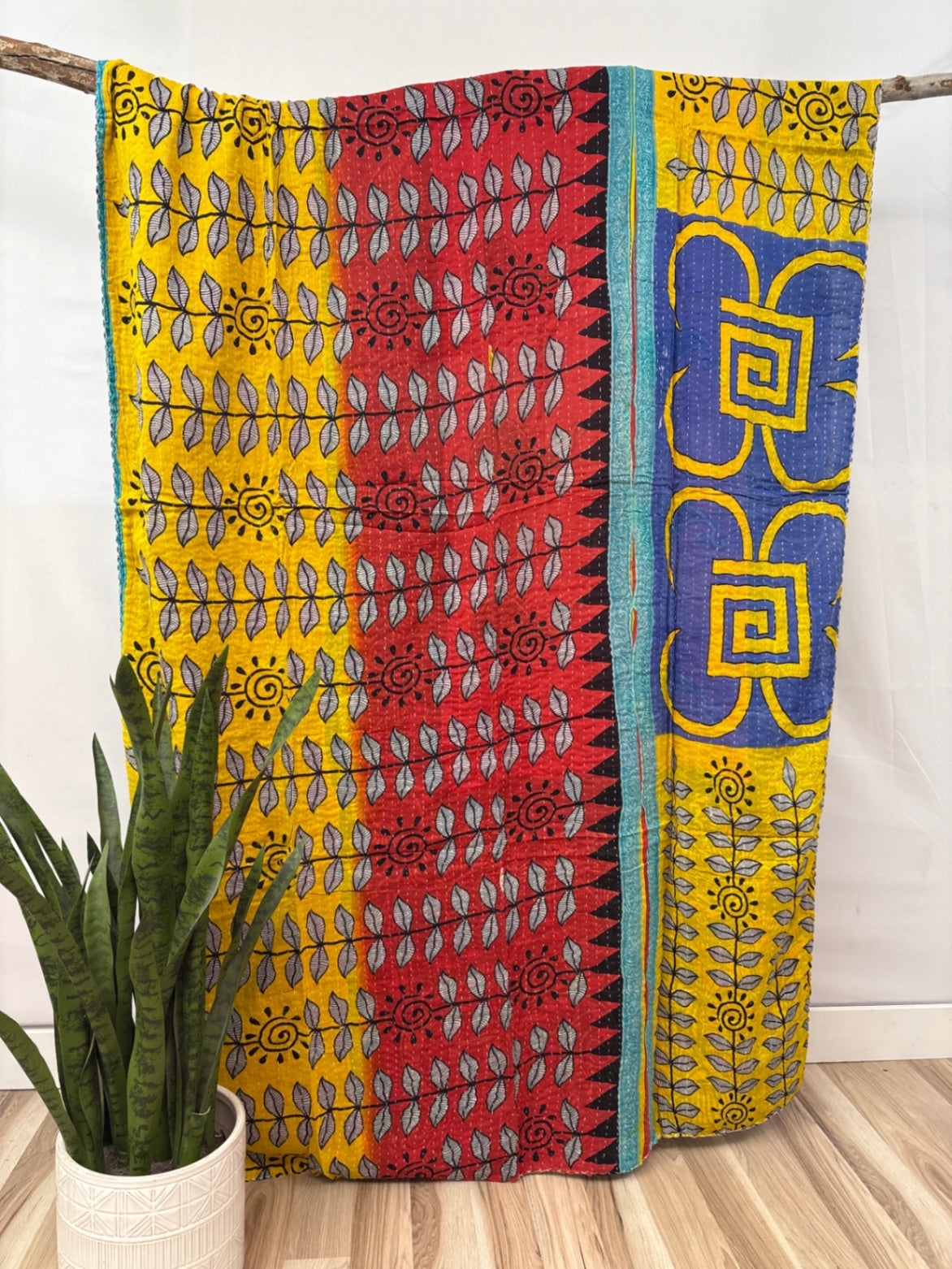 Twin Vintage Cotton Kantha Quilt