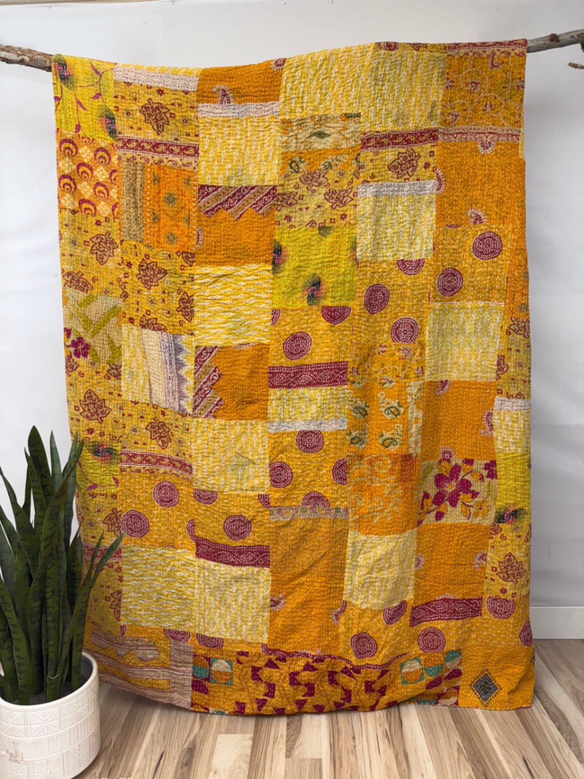 Patchwork Cotton Kantha Quilt King