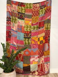 Patchwork Vintage Cotton Kantha Quilt - Twin