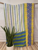 Vintage Cotton Kantha Quilt - Twin