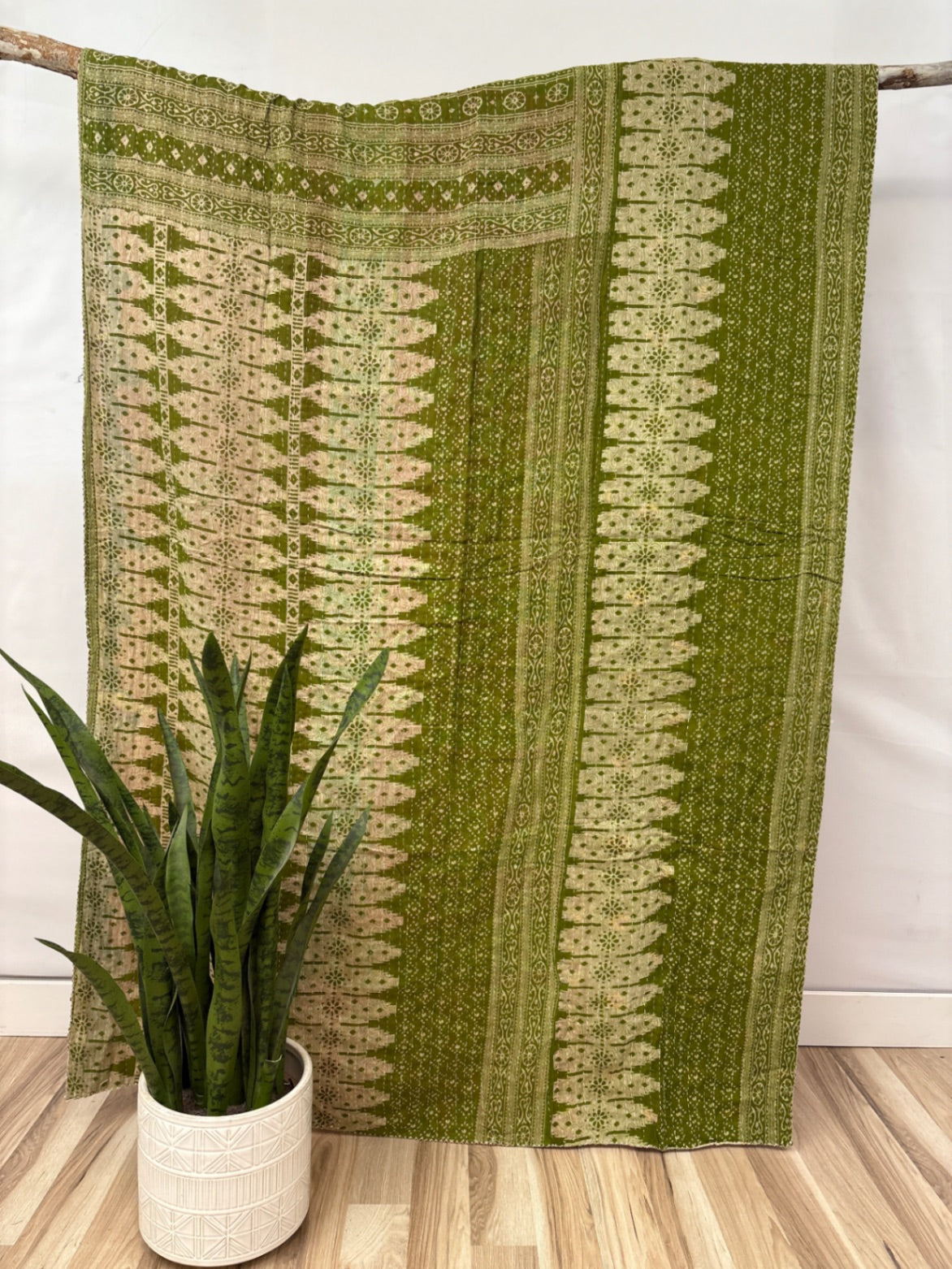 Twin Vintage Cotton Kantha Quilt