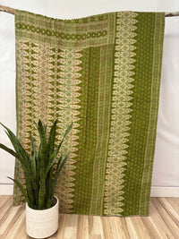 Twin Vintage Cotton Kantha Quilt