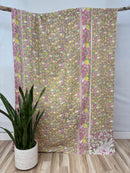 Twin Vintage Cotton Kantha Quilt