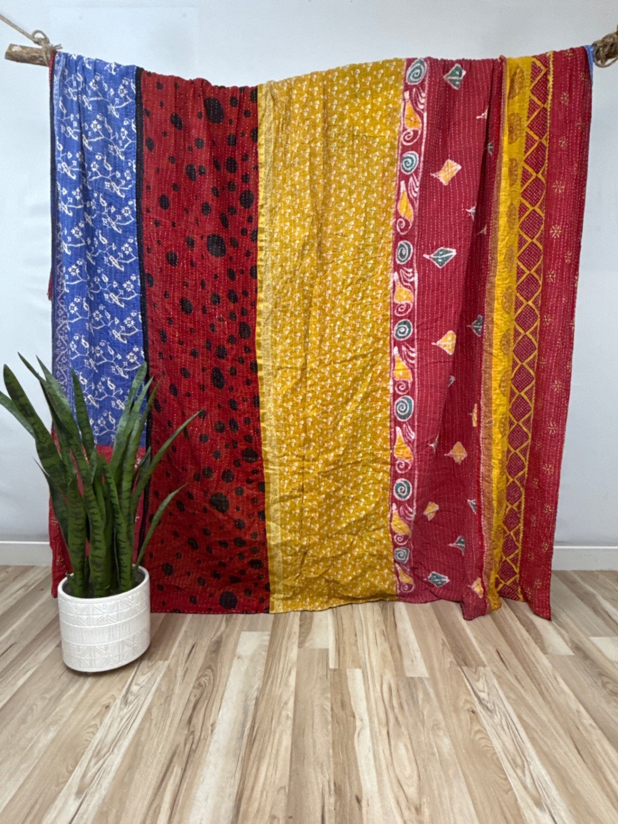 King Vintage Cotton Kantha Quilt