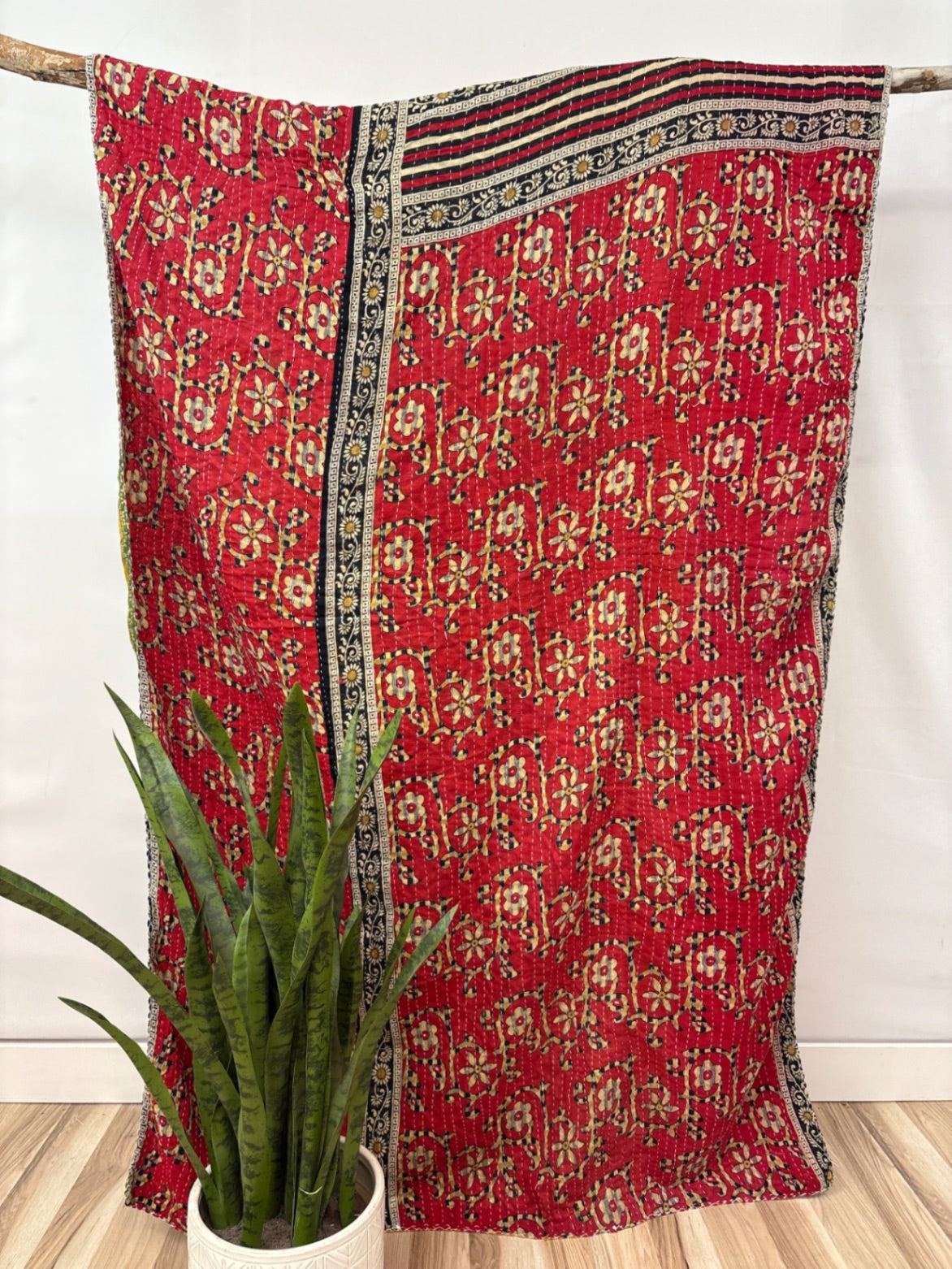 Twin Vintage Cotton Kantha Quilt