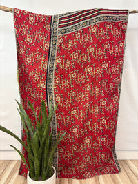 Twin Vintage Cotton Kantha Quilt