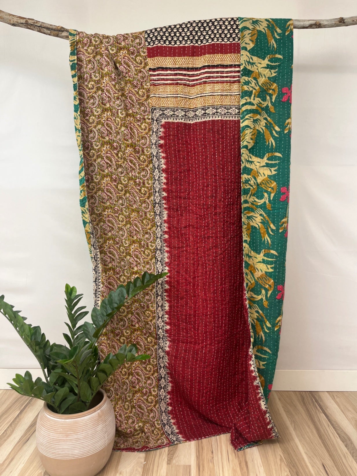 Vintage Cotton Kantha Quilt