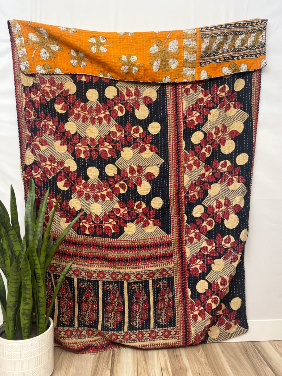 Vintage Cotton Kantha Quilt