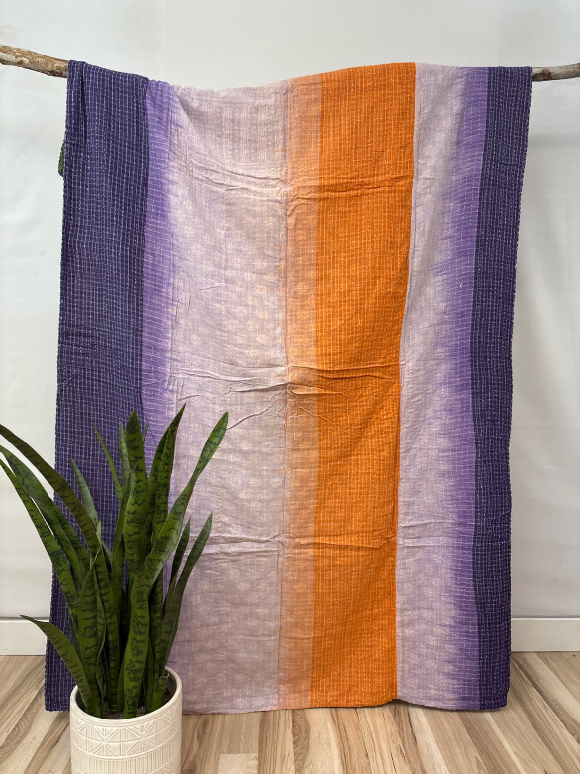 Twin Vintage Cotton Kantha Quilt