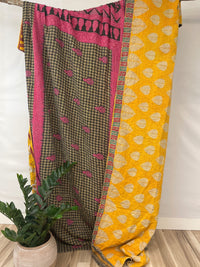 Queen Vintage Cotton Kantha Quilt