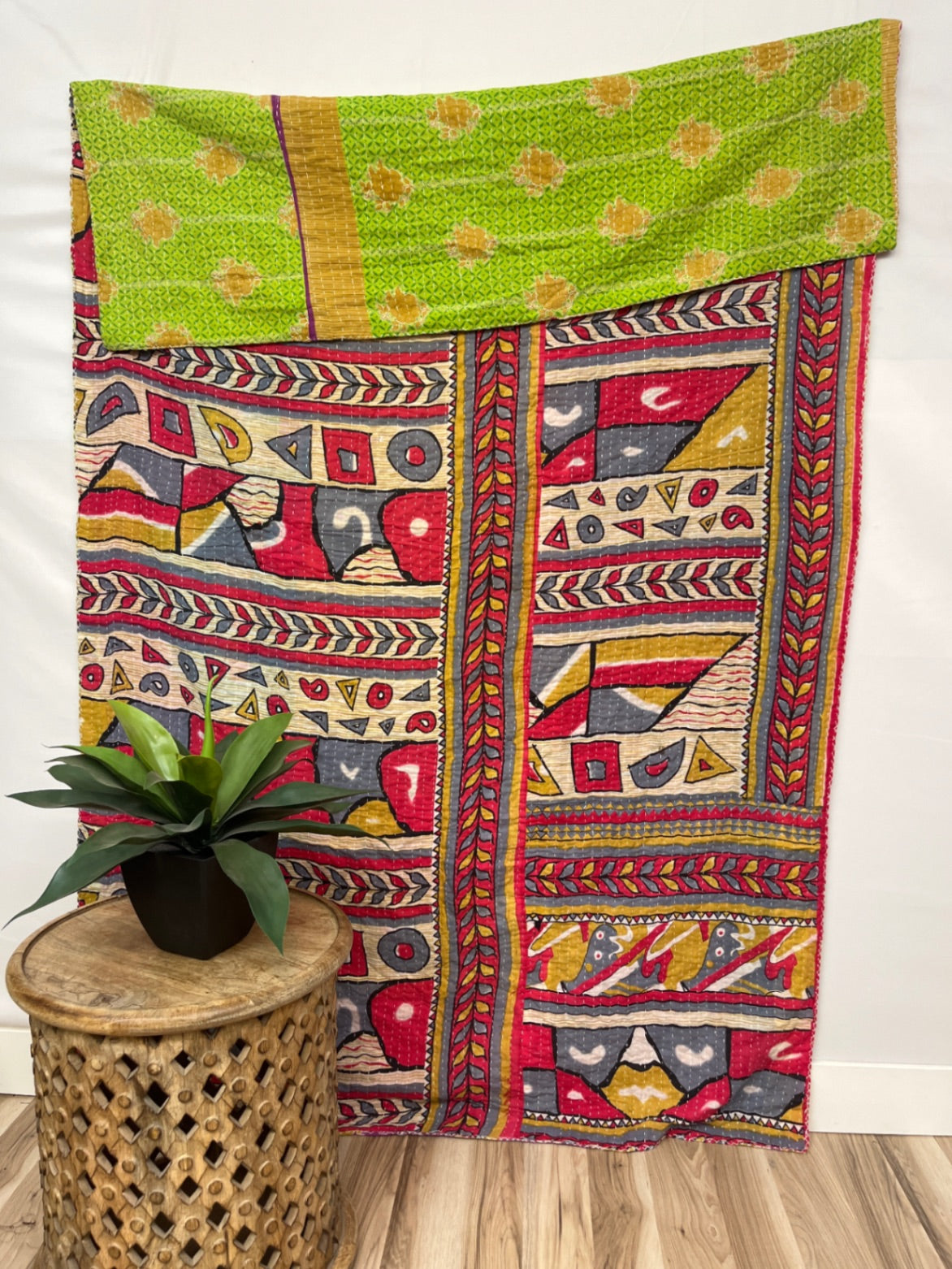 Vintage Cotton Kantha Quilt