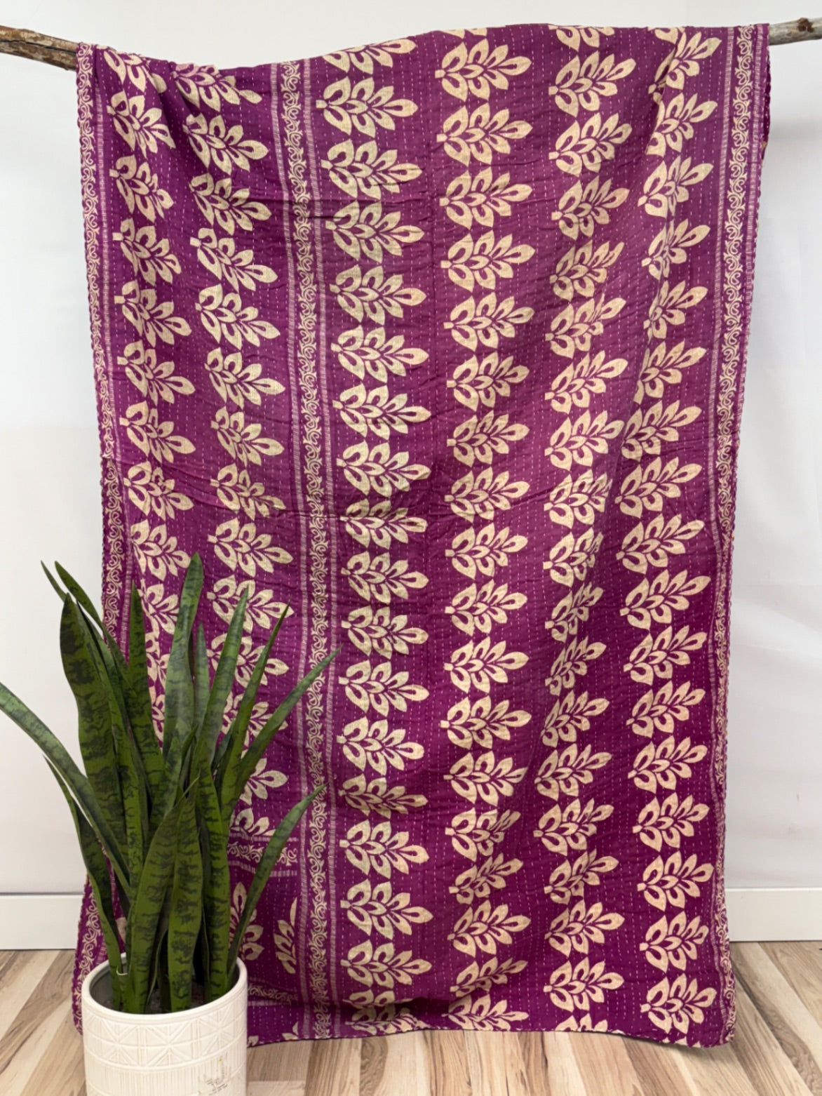 Patchwork Vintage Cotton Kantha Quilt - Twin